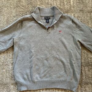 Ralph Lauren Men’s Grey Quarter-Zip Cotton Sweater
